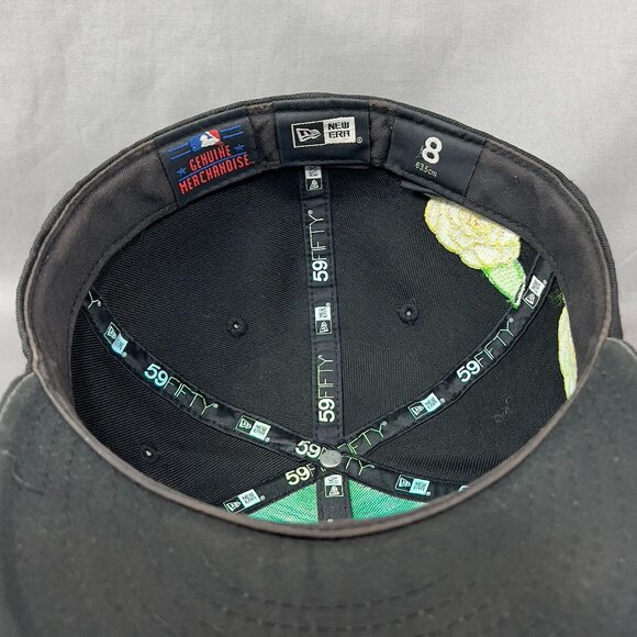 New Era New York Yankees MLB Fitted 8 Hat Cap 59fifty Black Baseball Roses Mens - Picture 15 of 16